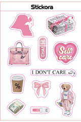 Luxe 3D Puff Sticker Pack for Phone, Laptop & Accessories – Pink Cute & Self-Care