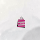 Luxury Enamel Metal Brooches Strong 3M Sticker (Pink Shopping Bag)