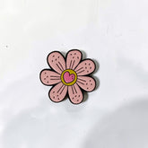 Luxury Enamel Metal Brooches Strong 3M Sticker (Pink Daisy Flower)