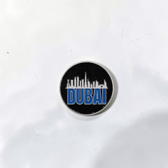 Luxury Enamel Metal Brooches Strong 3M Sticker (Dubai Skyline)