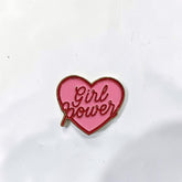 Luxury Enamel Metal Brooches Strong 3M Sticker (Girl Power Heart)