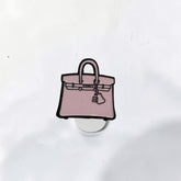 Luxury Enamel Metal Brooches Strong 3M Sticker (Pink Handbag)