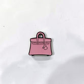 Luxury Enamel Metal Brooches Strong 3M Sticker (Pink Handbag Bow)