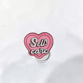 Luxury Enamel Metal Brooches Strong 3M Sticker (Self Care Heart Logo)