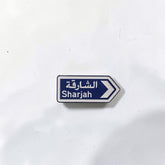Luxury Enamel Metal Brooches Strong 3M Sticker (Sharjah Road Sign)
