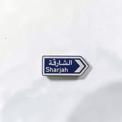 Luxury Enamel Metal Brooches Strong 3M Sticker (Sharjah Road Sign)