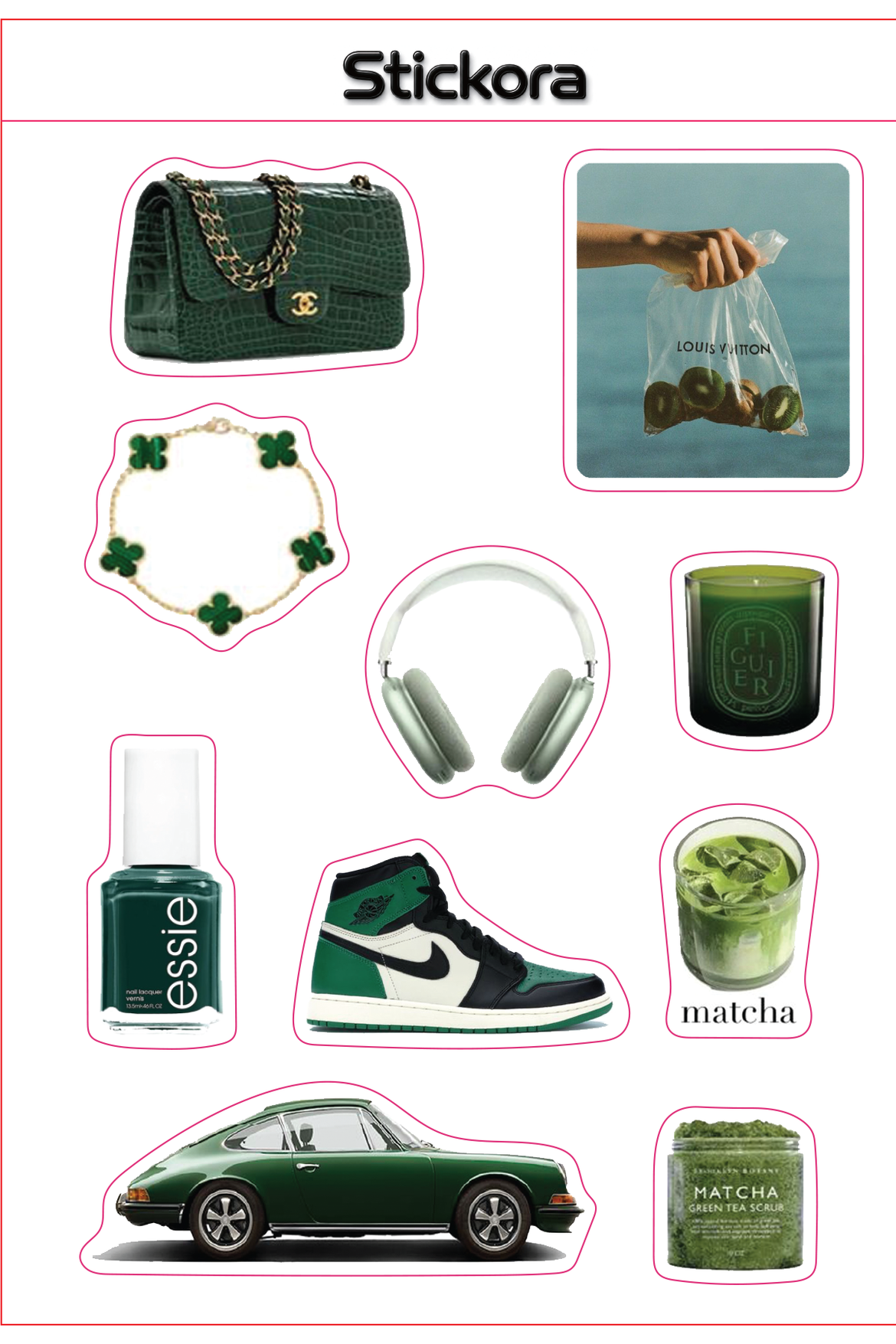 Luxe 3D Puff Sticker Pack for Phone, Laptop & Accessories – Green Luxury & Fashion