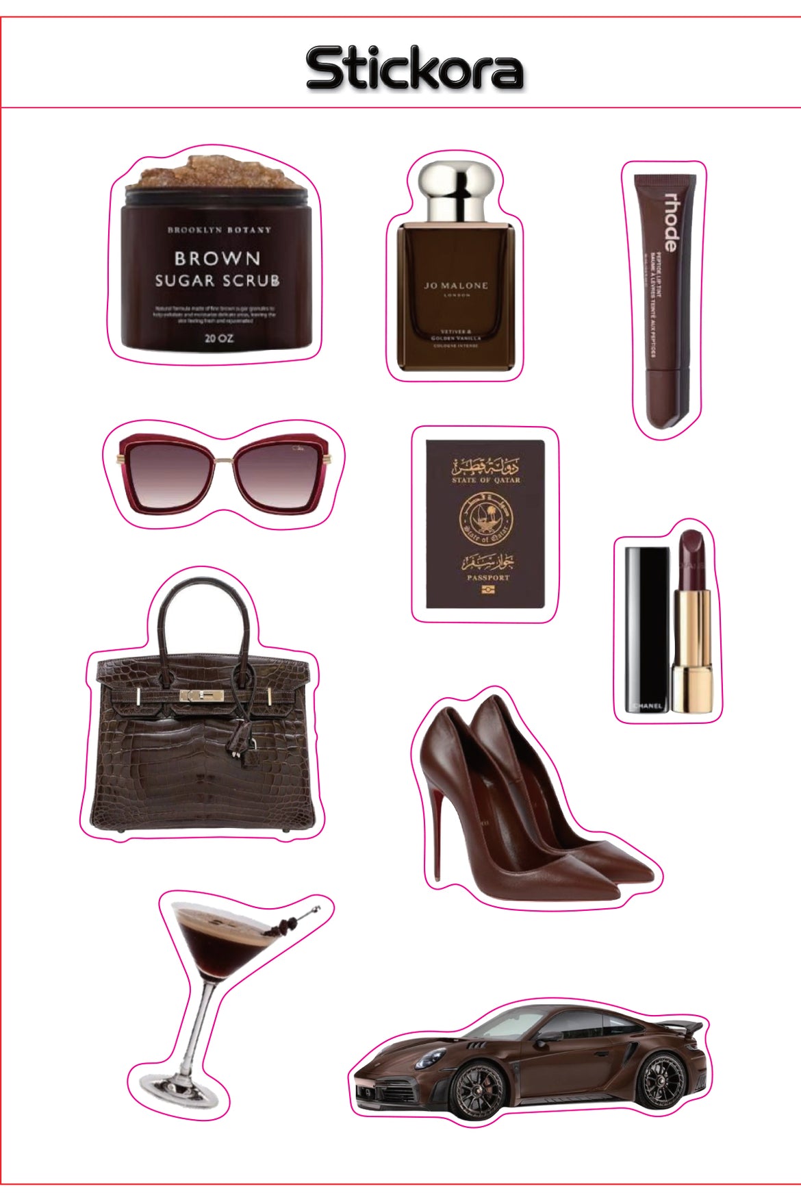 Luxe 3D Puff Sticker Pack for Phone, Laptop & Accessories – Dark Luxury & Beauty