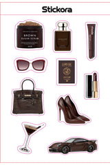 Luxe 3D Puff Sticker Pack for Phone, Laptop & Accessories – Dark Luxury & Beauty