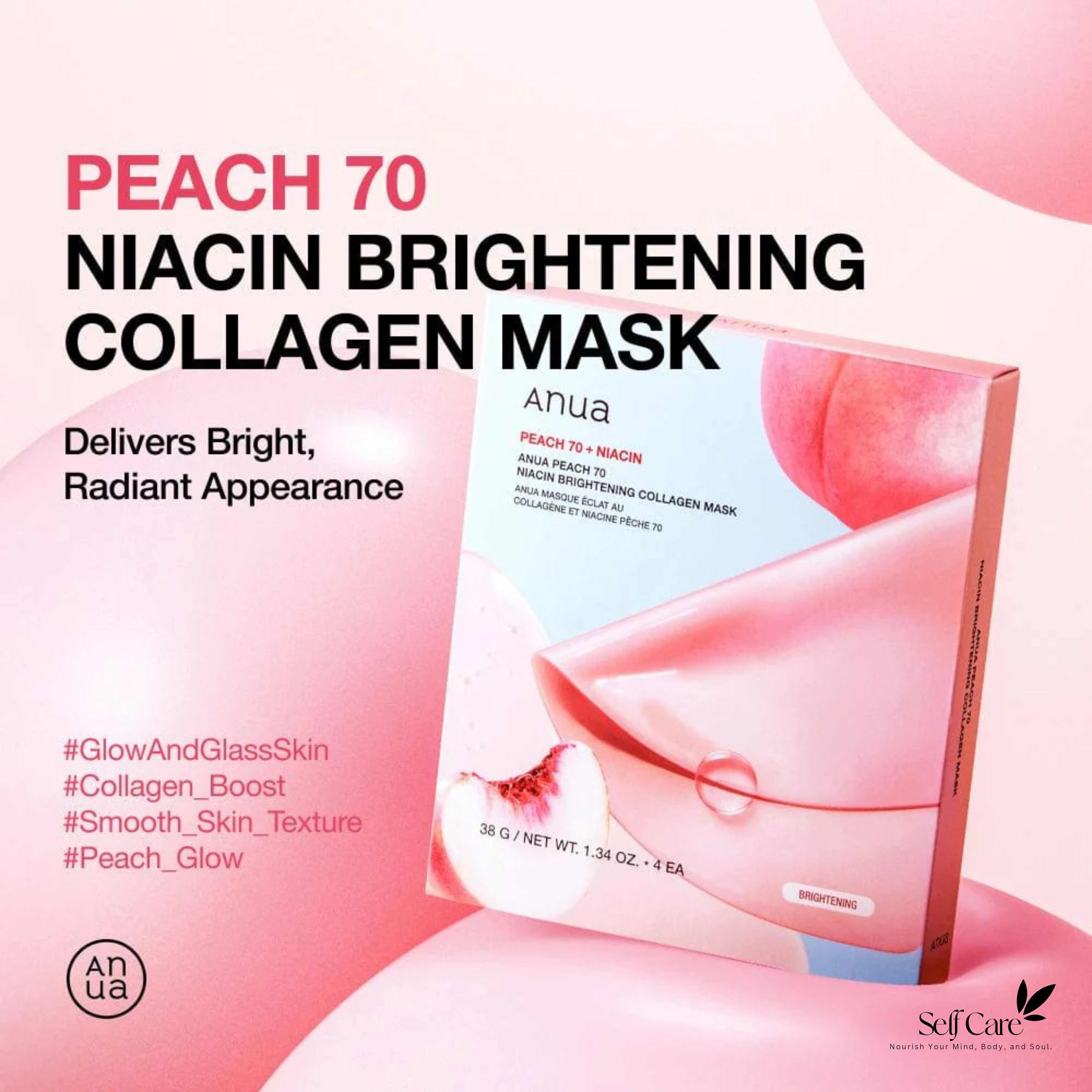 Anua Peach 70 Niacin Brightening Collagen Mask (4ea)