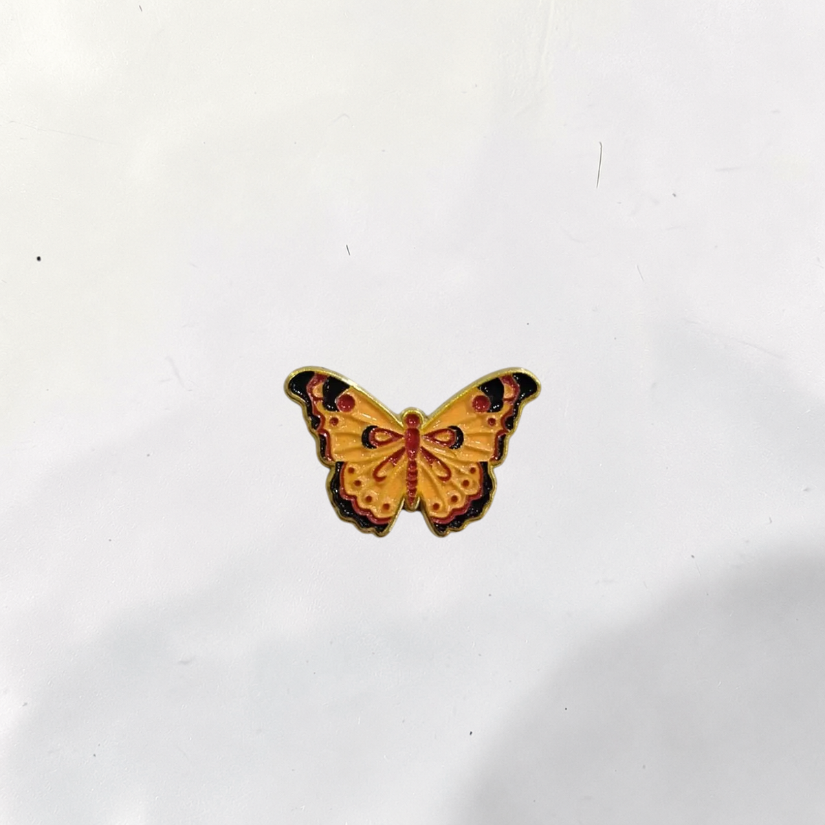 Luxury Enamel Metal Brooches Strong 3M Sticker (Orange Butterfly)