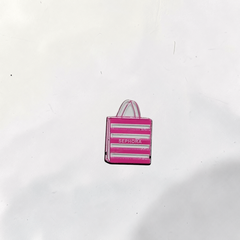 Luxury Enamel Metal Brooches Strong 3M Sticker (Pink Shopping Bag)