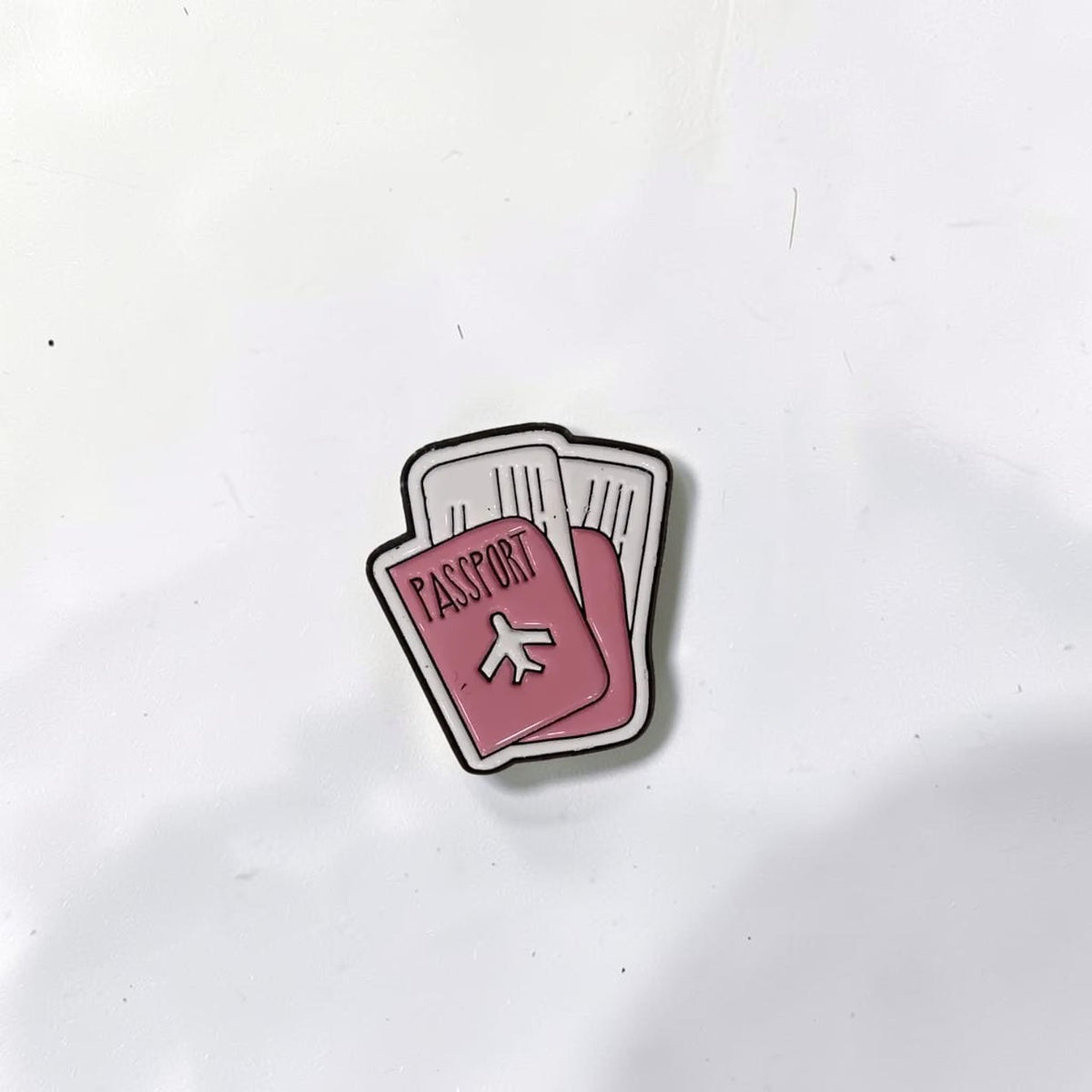 Luxury Enamel Metal Brooches Strong 3M Sticker (Travel Passport)