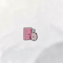 Luxury Enamel Metal Brooches Strong 3M Sticker (Pink Perfume Bottle)