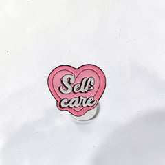 Luxury Enamel Metal Brooches Strong 3M Sticker (Self Care Heart Logo)